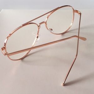 Rose Gold Aviator oversized glasses